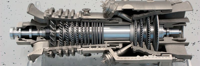 Die maßstabsgetreue Gasturbine zur Stromerzeugung; komplett mit additiven Verfahren hergestellt.