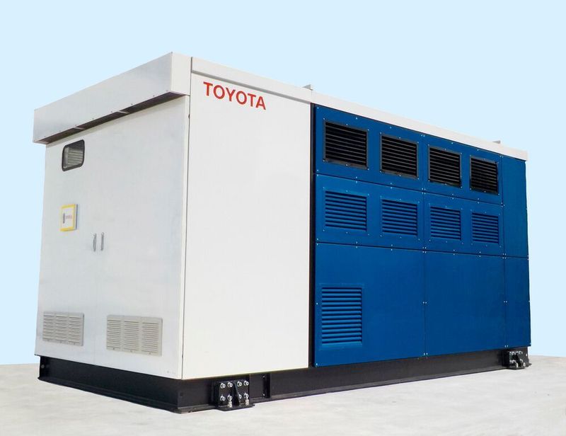 Der Brennstoffzellen-Generator von Toyota mit Technikkomponenten des Mirai.