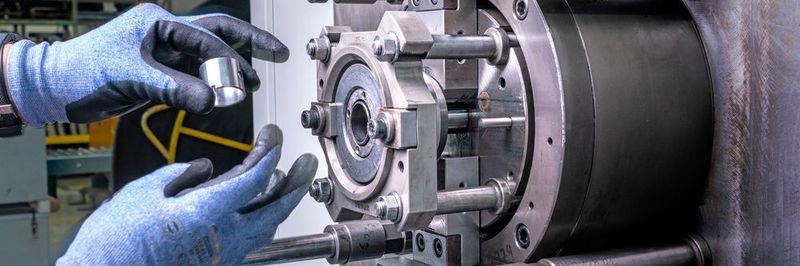 Manueller Kalibriervorgang im Kompetenzzentrum Industrial Bearings