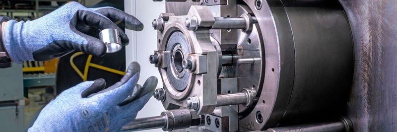 Manueller Kalibriervorgang im Kompetenzzentrum Industrial Bearings