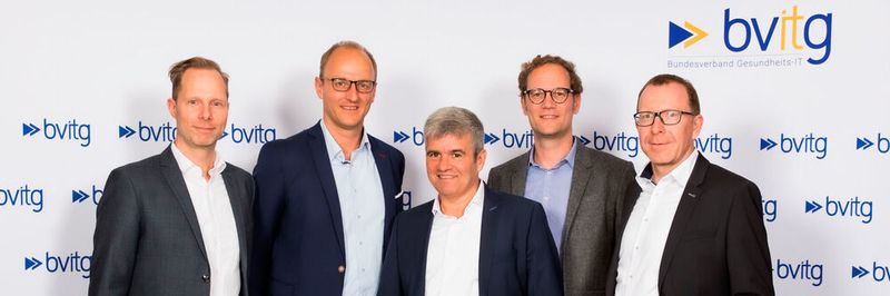 Die neuen Vorstände des bvitg Andreas Kassner, Gerrit Schick, Christoph Schmelter, Mark Düsener und Dr. Ralf Brandner
