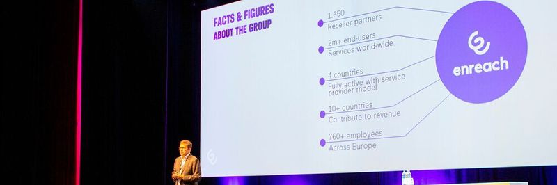 Aus Within Reach wird Enreach: Swyx-Geschäftsführer Dr. Ralf Ebbinghaus präsentierte den neuen Namen der Unternehmensgruppe, zu der Swyx gehört.