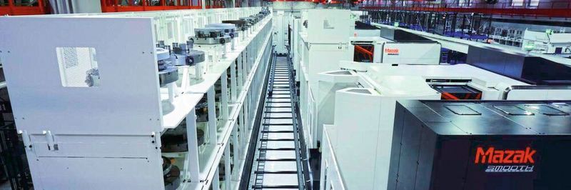 Mazak INTEGREX i-800V mit Palletech auf 3 Ebenen.