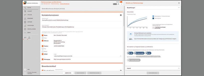 Ein automatisiertes Empfehlungswesen gehört zu den datenbasierten Kundenservices, die bei GermanPersonnel den Wandel zur Data Driven Company begleiten.