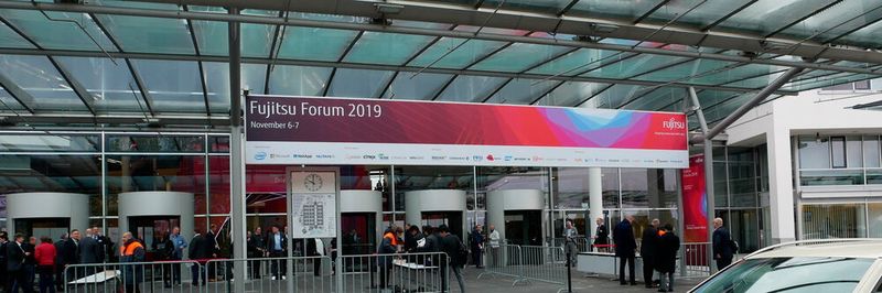 Eingang zum Fujitsu Forum 2019 im ICM München