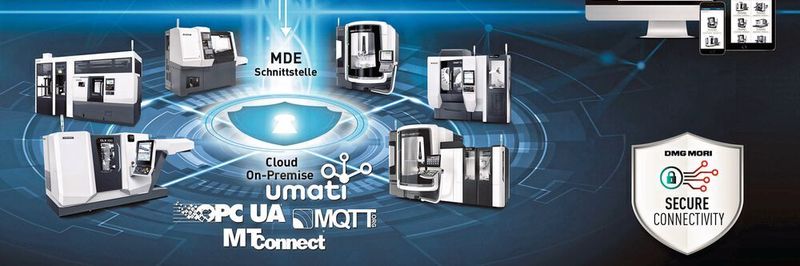 DMG MORI hat auf der EMO über 30 digitale Neuheiten präsentiert, darunter DMG Mori Connectivity für eine sichere Vernetzung von Maschinen. Unterstützt werden alle international etablierten Protokolle sowie alle wesentlichen IIoT-Plattformen.