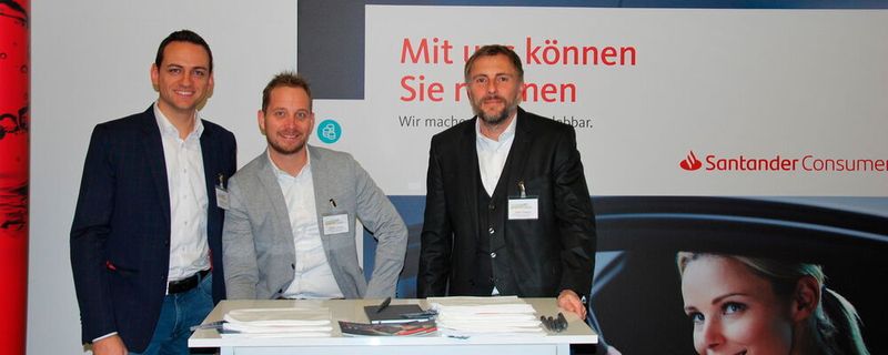 Auf dem Stand der Santander Consumer Bank auf der Fachtagung »bike und business« 2018.