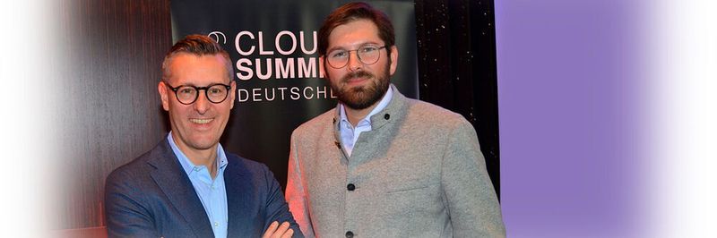 Deutschlandchef Alexander Maier (l.) und Cloud-Direktor Eric Gitter stellten den Partnern ihr „More as a Service“-Konzept vor.