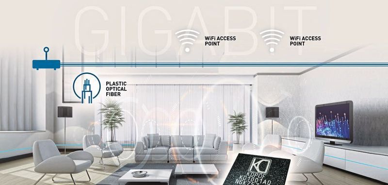 Gigabit-Kommunikation: Eine optische Polymerfaser (POF) ist in Kombination mit WLAN die passende Antwort bei professioneller als auch einer Eigenbau-Installation.
