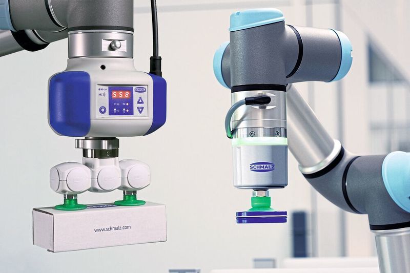 Großer und kleiner Bruder: Die beiden elektrischen Vakuum-Erzeuger ECBPI und ECBPM wurden speziell für mobile Robotik entwickelt.