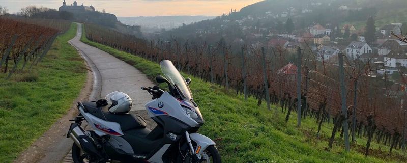 Die Saison ist noch nicht zu Ende: Unterwegs am 16. Dezember 2019 bei 7,5 Grad mit dem BMW C 650 Sport Style HP.