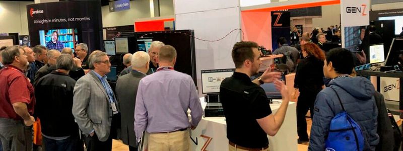 Reges Interesse: Der Gen-Z-Stand auf der Supercomputing-Veranstaltung „SC19“ in Denver, Colorado, im November 2019.
