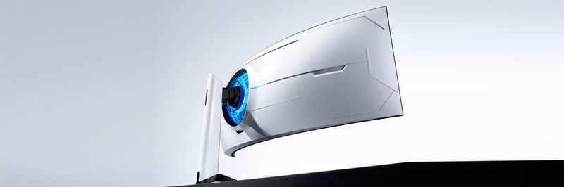 Das Spitzenmodell der Gaming-Monitore der Odyssee-Reihe von Samsung ist der 49-Zöller G9 mit DQHD-Auflösung. Die Beleuchtung auf der Rückseite gibt 52 Farben und fünf unterschiedliche Lichteffekte wieder.