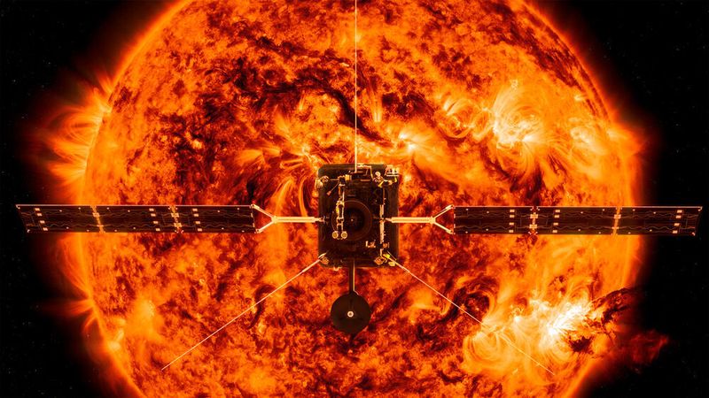 Der Solar Orbiter soll sich der Sonne auf 42 Millionen Kilometer nähern – hier in einer künstlerischen Darstellung.