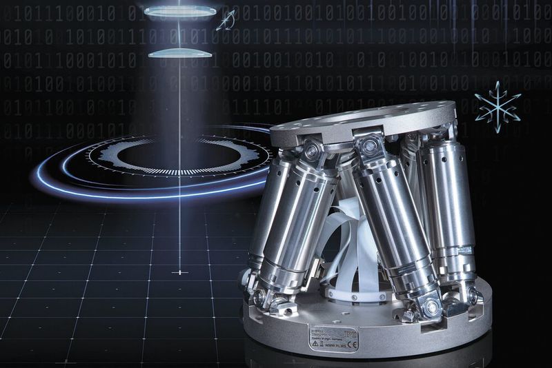 Der Hexapod H-811.I2 von Physik Instrumente (PI) positioniert Lasten bis 5 kg mit einer Geschwindigkeit bis 20 mm/s bei einer Auflösung von 5 nm.