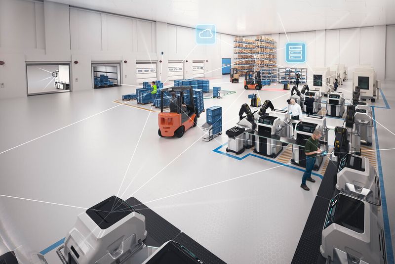 Die gesamte Logistikkette wird vernetzt und nachverfolgbar - Bosch Rexroth zeigt dafür Produkte und Lösungen.