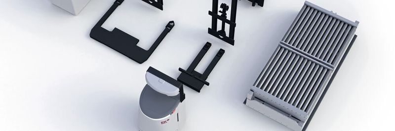 Das modulare FTS-System Vario Move besteht aus einer Antriebseinheit sowie verschiedenen Ausstattungsmöglichkeiten.