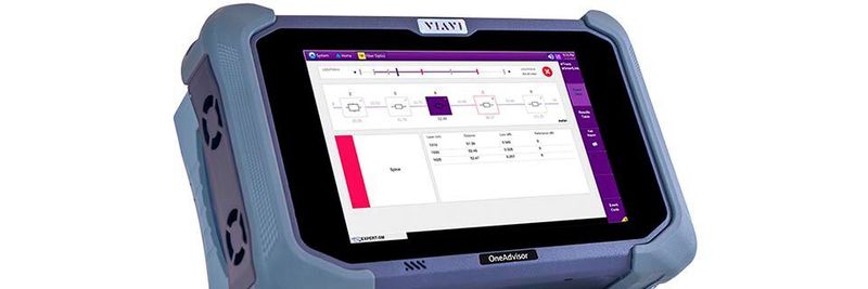 Der Viavi OneAdvisor ONA-800 verfügt über einen 8-Zoll-Touchscreen und kann zwei Testmodule aufnehmen.