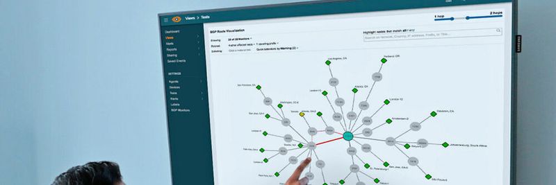 BGP Route Monitoring mit ThousandEyes (BGP steht für Border Gateway Protocol).