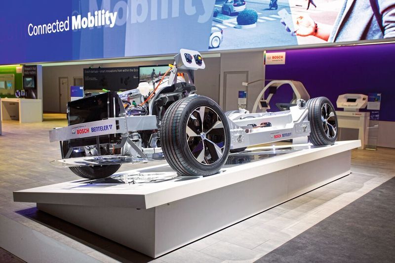 Benteler und Bosch zeigten auf der IAA 2019 in Frankfurt die damals aktuelle Version des Benteler Electric Drive System.