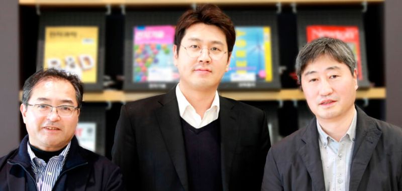 Das Team (von links): Yuichi Aihara, leitender Ingenieur von SRJ, Yong-Gun Lee, leitender Forscher und Dongmin Im, Master von SAIT.