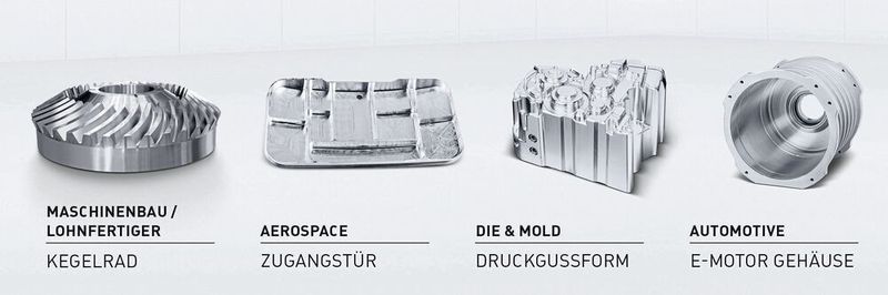 Das horizontale Bearbeitungskonzept erfüllt die Anforderungen besonders anspruchsvoller Branchen wie Werkzeug- und Formenbau, Automotive, Maschinenbau, Luft- und Raumfahrt und auch Lohnfertiger.
