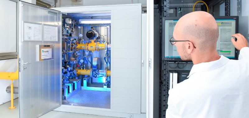 In einer Pilotanlage erprobt das Fraunhofer ISE bereits seit zwei Jahren die Wasserstoffeinspeisung in das Erdgasverteilnetz.