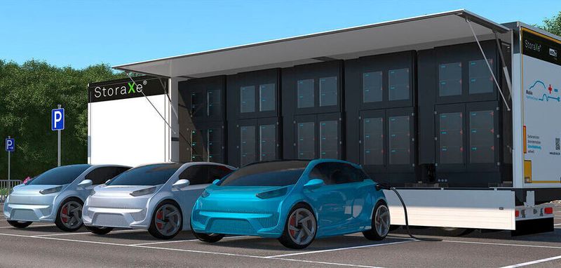 Mobile High Power Charger: Ein mobiles Schnellladesystem in Form eines LKW-Aufliegers.