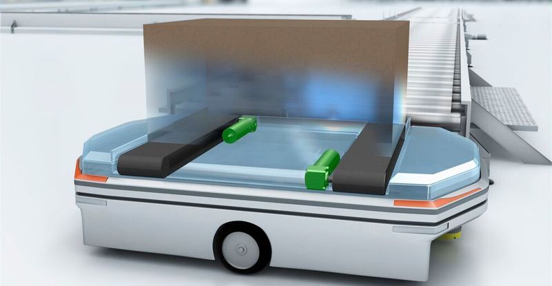 Kronenradgetriebe eigenen sich u.a. für den Einsatz in fahrerlosen Transportsystemen.