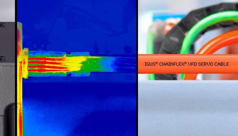 Der neue Isolationswerkstoff von Igus für Chainflex Servo- und Motorleitungen hält den besonderen thermischen und elektrischen Anforderungen der neusten Motorengenerationen stand.