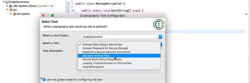 In der Stable-Version erlaubt der Krypto-Assistent von CogniCrypt die Codegenerierung für die ersten fünf der hier gezeigten Anwendungsfälle.