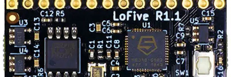 Bild 1: Das Entwicklungsboard LoFive-R1 ist ein vollwertiges Prozessormodul auf Basis des RISC-V-Prozessors FE310 von SiFive. Es lässt sich direkt auf eine Trägerkarte löten.