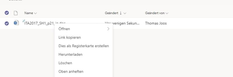 SharePoint mit Microsoft Teams verbinden (Screenshot: Thomas Joos).
