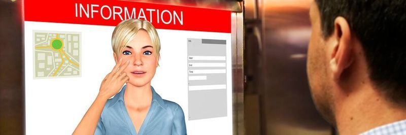 Der 3D-Gebärdensprach-Avatar übersetzt Text in Gebärdensprache