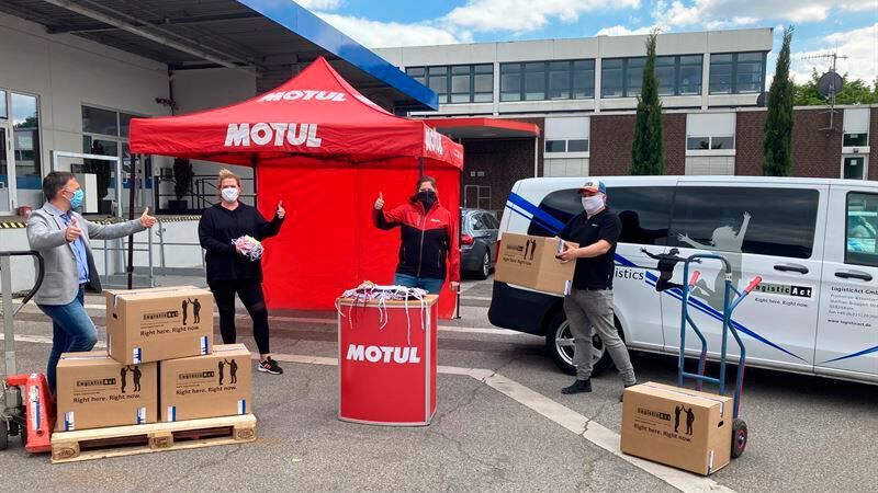 Insgesamt konnte Motul 1.500 Masken sammeln und spenden.