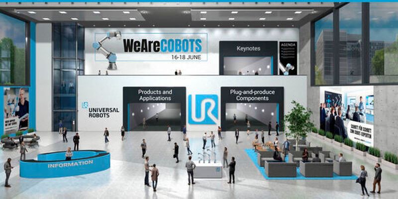 Auf der virtuellen Messe zeigt UR alles rund um seine Cobots.