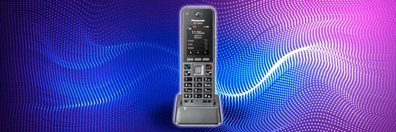 Das SIP-Handset KX-TPA73 bietet eine Gesprächzeit von 20 Stunden.