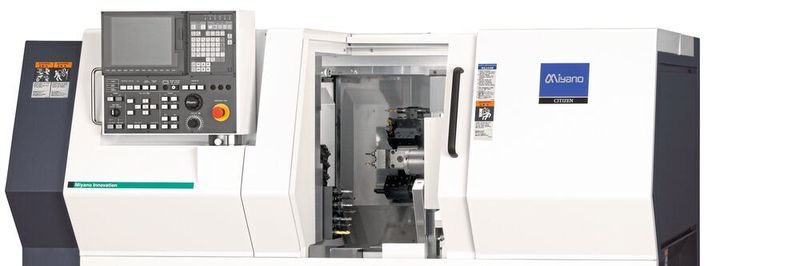 Le nouveau tour Miyano BNA-42 GTY dispose de 29 outils, d'une contre-broche, du système d'oscillations de la broche LFV et est équipé de la dernière génération de commande Mitsubishi.