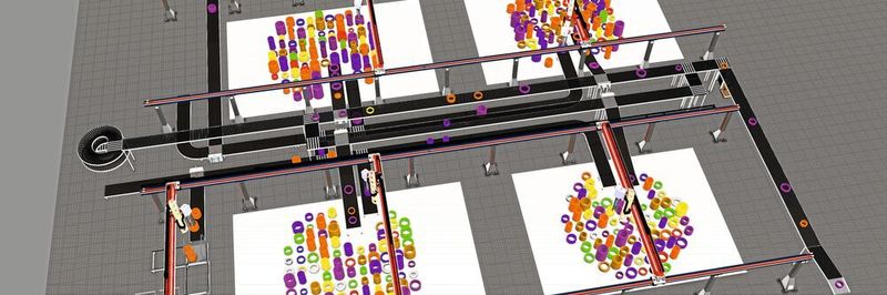 Zur Sortierung, Zwischenlagerung und Palettierung von Reifen für die Automobilindustrie entwickelte Güdel eine Automatisierungslösung mithilfe einer 3D-Fabriksimulation.