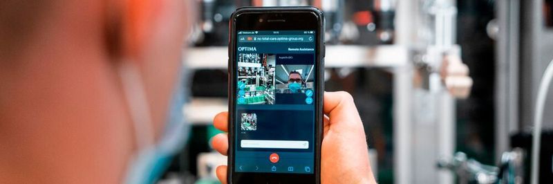 Remote Assist ist ein Echtzeit-Kommunikationssystem, das den Austausch von Optima Serviceexperten mit dem Kunden ermöglicht.