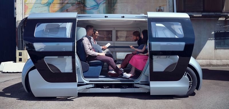 Das Selbstfahr-Shuttle Pons in Stockholm erprobt werden.