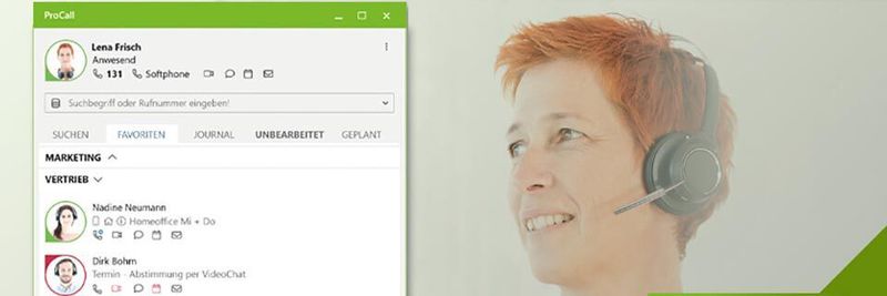 In der Version 7 von ProCall Enterprise sind die Verfügbarkeiten jetzt deutlicher erkennbar.