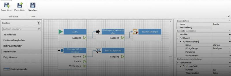 Grafischer Editor von myCC, der die Programmieroberfläche darstellt und den eigentlichen Flow erzeugt.