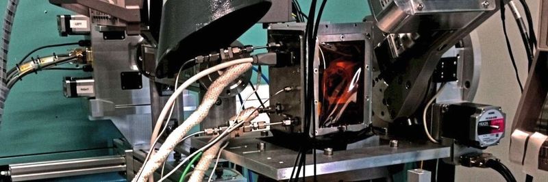 Versuchsaufbau inklusive Hochdruckzelle zur Fischer-Tropsch Messkampagne an der CAT-ACT Messlinie am KIT Synchrotron.