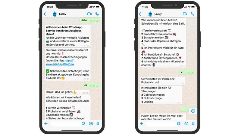 Nach Angaben von Messenger People ist der Chatbot „Lacky“ aktuell bei zahlreichen Autohäusern im Test.