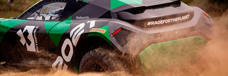 An Extreme E electric off-road racer.