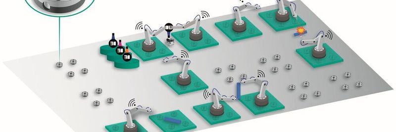 Das flexible Produktionssystem macht unabhängig von Einzelmaschinen. So lassen sich etwa mit Koppeln und Entkoppeln nach Bedarf Produktivitätssteigerungen erreichen.