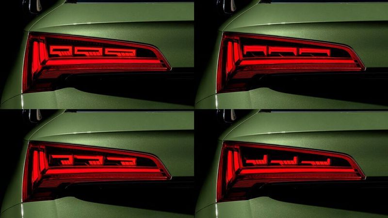 OLED-Rückstrahler sind in Segmente aufgeteilt, die sich individuell ansteuern lassen.