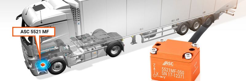 Monalysis montiert die Beschleunigungssensoren von ASC u.a. im Bereich der LKW-Vorderachse. Die dort gemessenen Werte geben Rückschlüsse auf das Belastungsgeschehen am Gesamtfahrzeug.