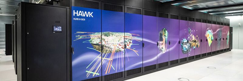 Der Supercomputer "Hawk" am HLRS in Stuttgart - Das EuroCC wird vom Gauss Centre in Stuttgart (Höchstleistungsrechenzentrum Stuttgart, HLRS) geleitet.